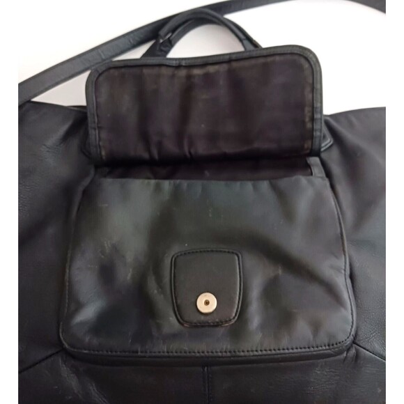 Coach Black Leather Satchel with Gold Accents - Picture 8 of 10